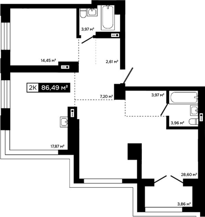 
  Продается 2-комн. квартира 82.63 м², в ЖК Платина. Фото 1.