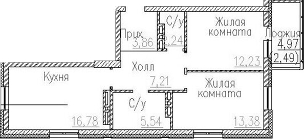 
  Продается 2-комн. квартира 61.24 м², в ЖК Пегас. Фото 1.