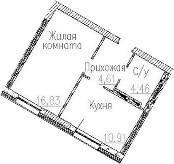 
  Продается 1-комн. квартира 36.81 м², в ЖК Пегас. Фото 1.