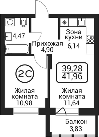 
  Продается 2-комн. квартира 38.13 м², в ЖК Пегас. Фото 1.