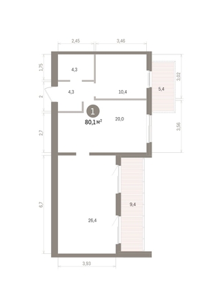 
  Продается 1-комн. квартира 80.12 м², в ЖК Пшеница, дом 5.2. Фото 1.