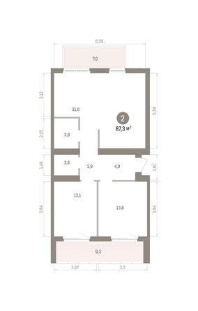 
  Продается 2-комн. квартира 87.25 м², в ЖК Пшеница, дом 5.2. Фото 3.