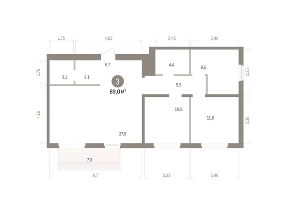 
  Продается 3-комн. квартира 89 м², в ЖК Пшеница, дом 5.2. Фото 2.