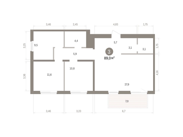 
  Продается 3-комн. квартира 89 м², в ЖК Пшеница, дом 5.2. Фото 3.