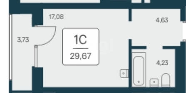 
  Продается студия 26 м², в ЖК Расцветай на Красном, дом 11. Фото 1.