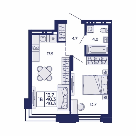 
  Продается 1-комн. квартира 40.3 м², в ЖК Сила леса, корп 1. Фото 1.