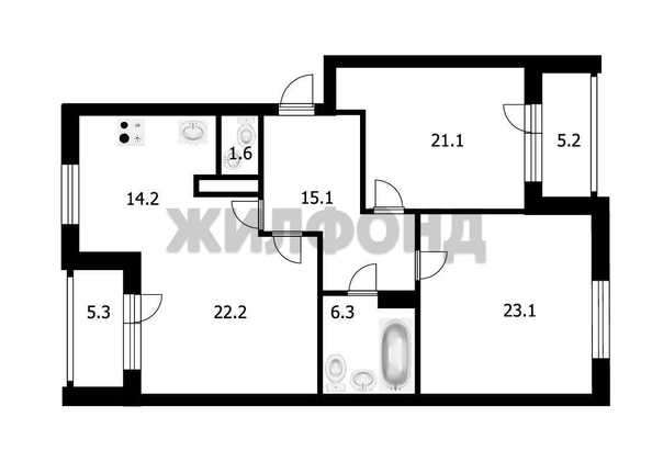
  Продается 3-комн. квартира 108.9 м². Фото 23.