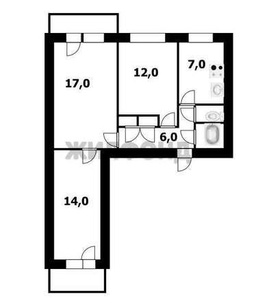 
  Продается 3-комн. квартира 58.5 м². Фото 32.