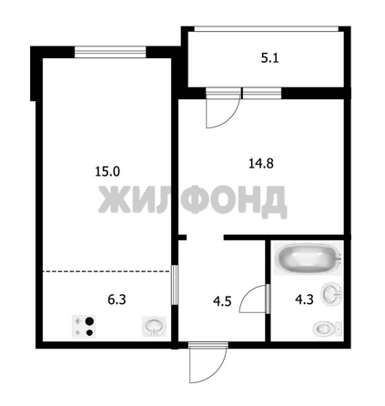 
  Продается 2-комн. квартира 45 м². Фото 13.