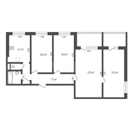 
  Продается 4-комн. квартира 68.7 м². Фото 11.