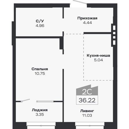 
  Продается 2-комн. квартира 36.22 м², в ЖК Базилик, дом 2. Фото 1.