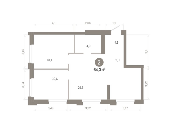
  Продается 2-комн. квартира 64.01 м², в ЖК Город на озере. Фото 1.