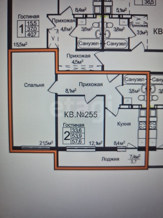 
  Продается 2-комн. квартира 57.6 м², в ЖК Венеция-3 ,  дом 9. Фото 22.