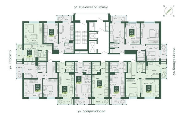 
  Продается 2-комн. квартира 58.81 м², в ЖК Мичурин. Фото 1.