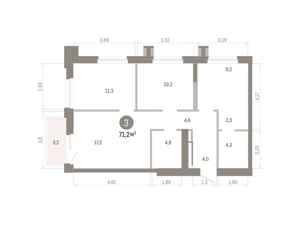 
  Продается 3-комн. квартира 71.24 м², в ЖК Город на озере. Фото 1.