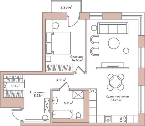 
  Продается 3-комн. квартира 69.49 м², в ЖК Флора и Фауна, 16а. Фото 4.