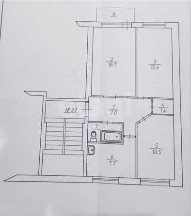 
  Продается 3-комн. квартира 58.9 м². Фото 1.