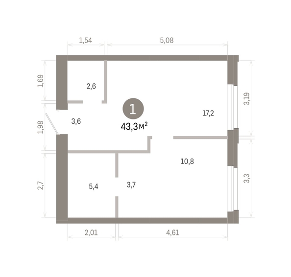 
  Продается 1-комн. квартира 43.32 м², в ЖК Город на озере. Фото 1.