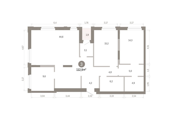 
  Продается 3-комн. квартира 112.93 м², в ЖК Город на озере. Фото 1.