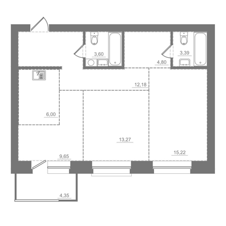 
  Продается 2-комн. квартира 72.46 м², в ЖК Спектр, дом 9. Фото 2.