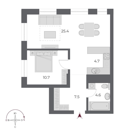 
  Продается 2-комн. квартира 52.9 м², в ЖК ОСКАР, дом 1. Фото 1.