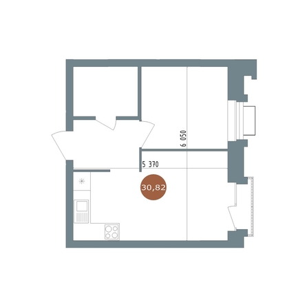
  Продается 1-комн. квартира 30.8 м², в  19/56 Кварталы Телецентра, 2. Фото 1.