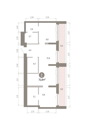 
  Продается 2-комн. квартира 71.83 м², в ЖК Европейский берег, дом 45. Фото 1.