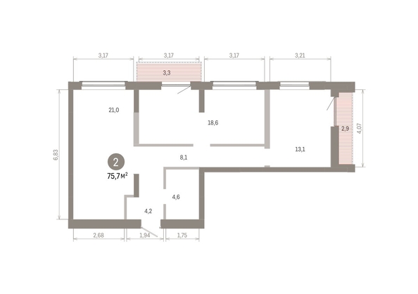 
  Продается 2-комн. квартира 75.72 м², в ЖК Европейский берег, дом 46. Фото 1.