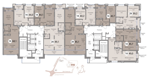 
  Продается 1-комн. квартира 40.7 м², в ЖК Тайм Сквер. Фото 19.