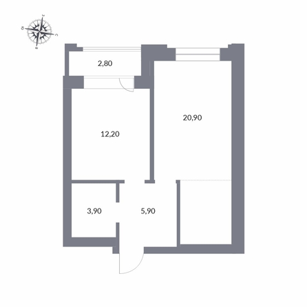 
  Продается 2-комн. квартира 45.7 м², в ЖК Державина, 50. Фото 1.