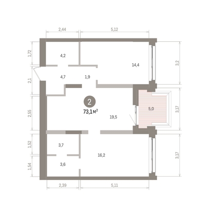 
  Продается 2-комн. квартира 73.09 м², в ЖК Европейский берег, дом 32. Фото 1.