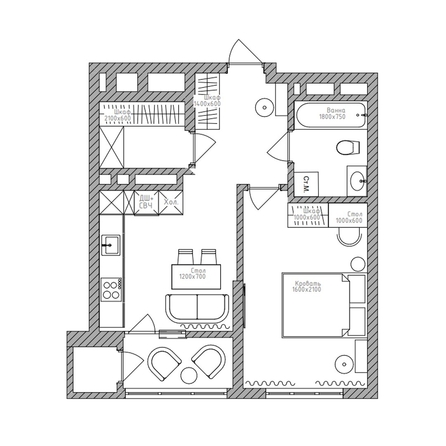 
  Продается 1-комн. квартира 44 м², в ЖК Беринг, дом 2. Фото 3.