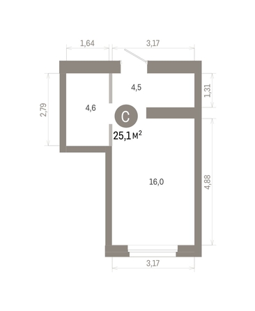 
  Продается студия 25.1 м², в ЖК Город на озере. Фото 1.