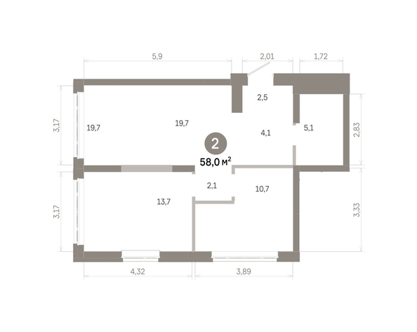 
  Продается 2-комн. квартира 57.95 м², в  Квартал Молодость, дом 1. Фото 1.