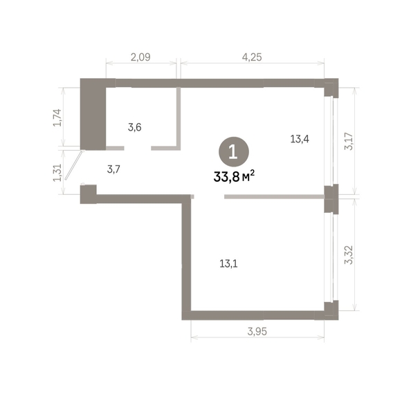 
  Продается 1-комн. квартира 33.82 м², в  Квартал Молодость, дом 1. Фото 1.