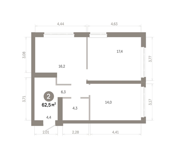 
  Продается 2-комн. квартира 62.49 м², в  Квартал Молодость, дом 1. Фото 1.