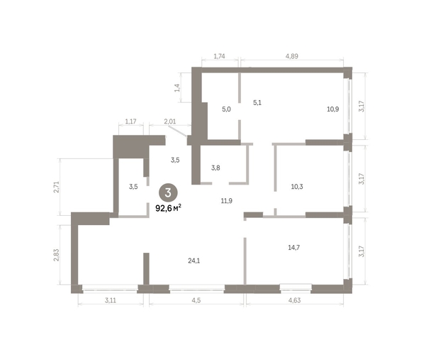 
  Продается 3-комн. квартира 92.62 м², в  Квартал Молодость, дом 1. Фото 1.