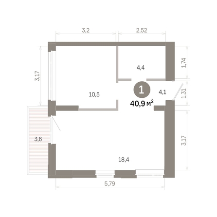 
  Продается 1-комн. квартира 40.92 м², в  Квартал Молодость, дом 1. Фото 1.