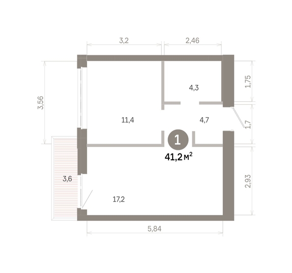 
  Продается 1-комн. квартира 41.18 м², в  Квартал Молодость, дом 1. Фото 1.