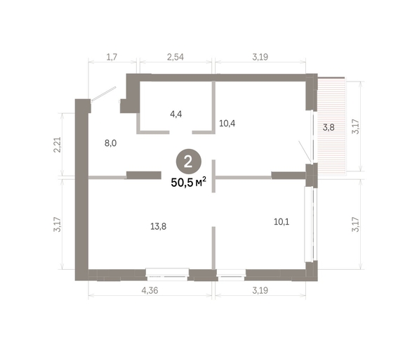 
  Продается 2-комн. квартира 50.52 м², в  Квартал Молодость, дом 1. Фото 1.