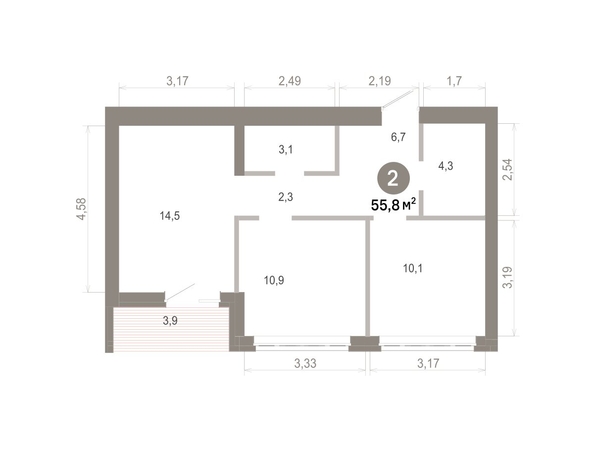
  Продается 2-комн. квартира 55.8 м², в  Квартал Молодость, дом 1. Фото 1.