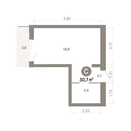
  Продается студия 30.65 м², в  Квартал Молодость, дом 1. Фото 1.