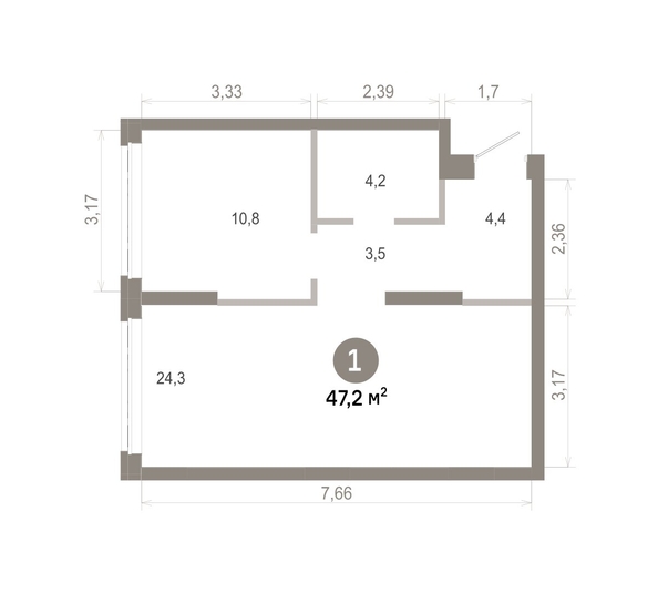 
  Продается 1-комн. квартира 47.23 м², в  Квартал Молодость, дом 1. Фото 1.