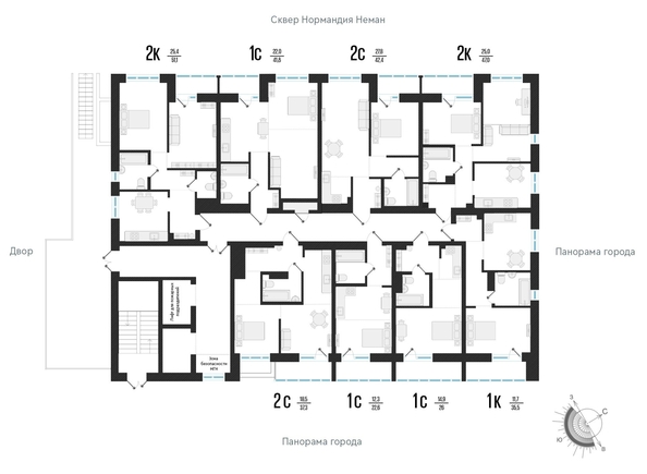 
  Продается студия 26.6 м², в ЖК Нормандия-Неман, дом 3. Фото 1.