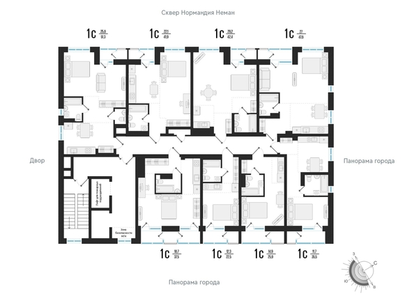 
  Продается студия 44.7 м², в ЖК Нормандия-Неман, дом 3. Фото 1.