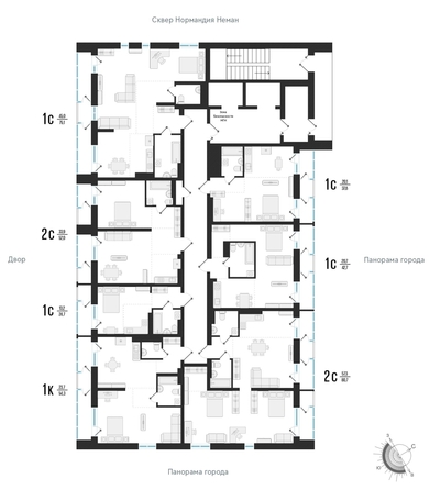 
  Продается студия 44.9 м², в ЖК Нормандия-Неман, дом 3. Фото 1.