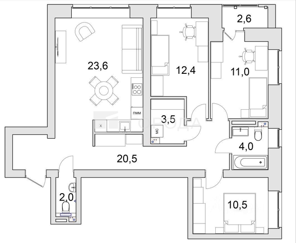 
  Продается 3-комн. квартира 87.5 м², в ЖК Красный проспект, дом 2. Фото 33.