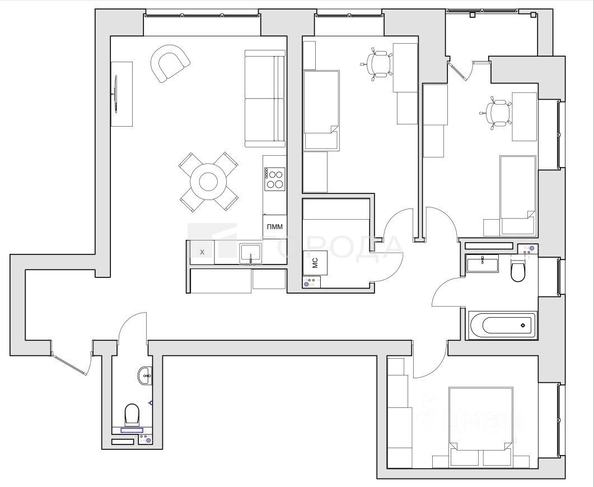 
  Продается 3-комн. квартира 87.5 м², в ЖК Красный проспект, дом 2. Фото 35.