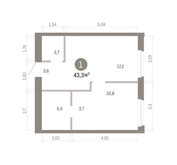 
  Продается 1-комн. квартира 43.32 м², в ЖК Город на озере. Фото 1.
