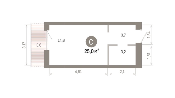 
  Продается студия 25 м², в ЖК Европейский берег, дом 46. Фото 1.
